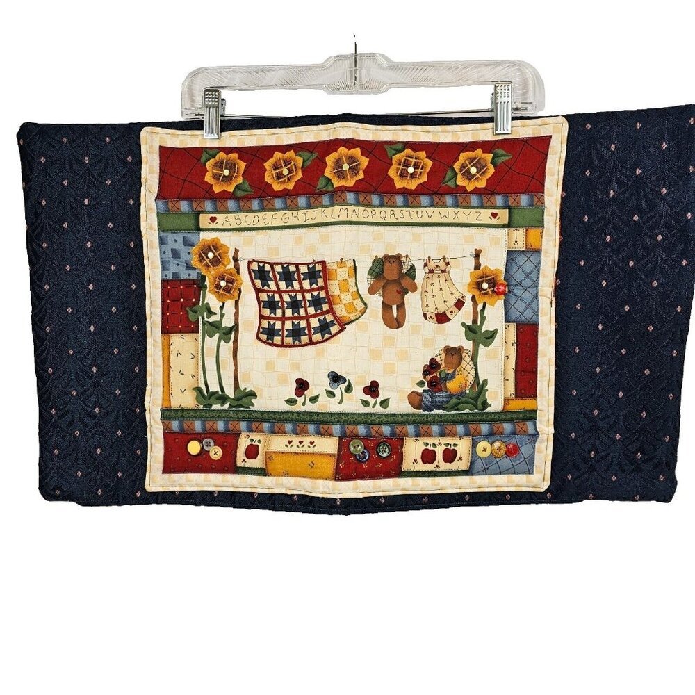 Handmade 2PC Pillowcase‎ Quilted Country Charm MFH Decor Leslie Black Cranston - Picture 2 of 16